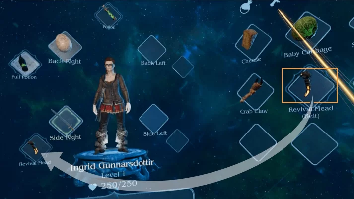 Health and revival potions Game inventory system
