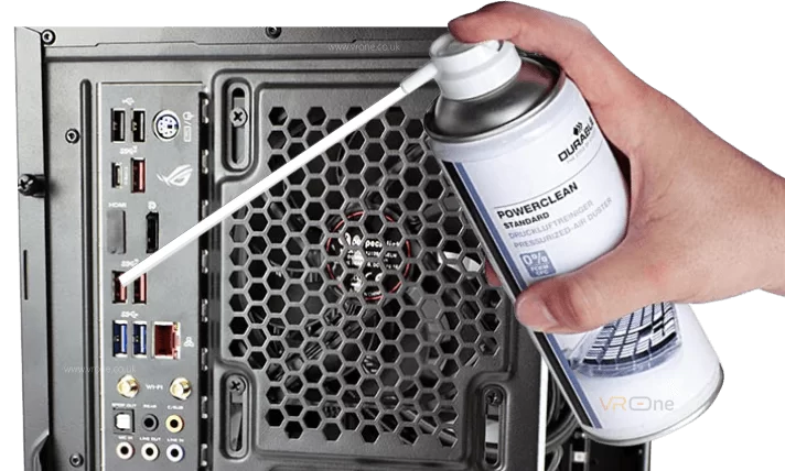 Blow out all the open ports, such as USB, the game and HDMI ports Blowing dust from USB and game ports