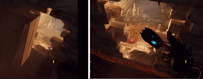 Hole in wall containing a battery pack