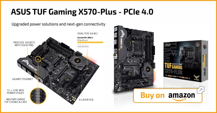 ASUS TUF Gaming X570-Plus ATX Motherboard, PCIe 4.0