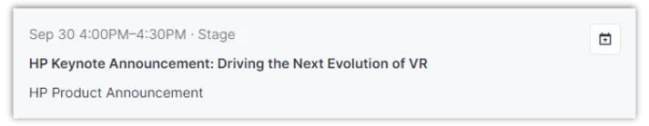 HP Keynote stage time