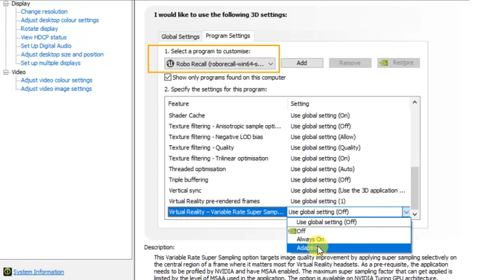 Virtual Reality - Variable Rate Supersampling Supersampling